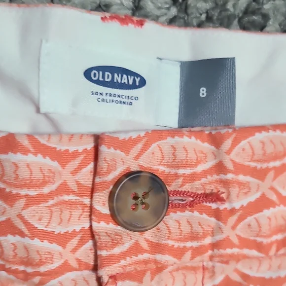 Old Navy Orange Tropical Fish Shorts NWT Sz 8 - Picture 4 of 11